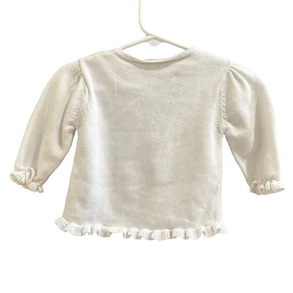 Kissy Kissy White Knit Cardigan, VGUC, Sz 6-9mo (AA) - Picture 2 of 6